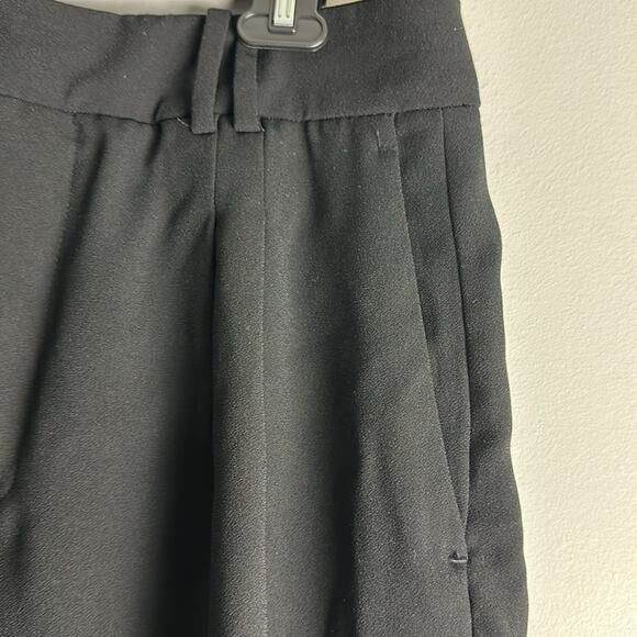 Zara High Waist Tapered Leg Trouser Pants Black Pleated Front  XXL - Picture 6 of 10